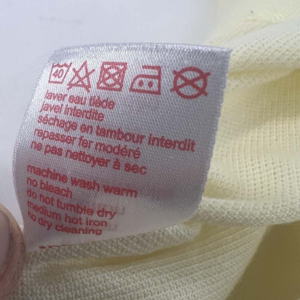 Lacoste Polo Shirt Mens Large Yellow Pique Cotton Croc Logo Short Sleeve - Picture 12 of 13